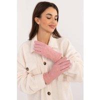 Love Lace Women's Insulated Geometric Pattern Touchscreen Gloves with Flower Embroidery in Pink | Size: S/M