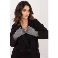 Love Lace Women's Elegant Insulated Touchscreen Gloves with Decorative Wrist Buttons in Grey | Size: S/M