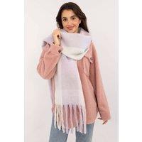 Love Lace Women's Elegant Classic Check Polyester Scarf with Decorative Tassels in Violet