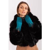 Love Lace Women's Elegant Two Material Gloves with Embroidered Flower Touchscreen in Green | Size: Large/XL