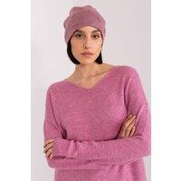 Love Lace Women's Warm Winter Soft Cashmere Beanie Hat with Rhinestone Decoration in Dusty Pink