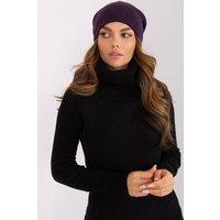 Love Lace Women's Warm Winter Cashmere Beanie Hat with Rhinestone Decoration Violet