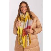 Love Lace Women's Long Colorful Plaid Tassel Scarf Polyester for Fall Winter in Yellow