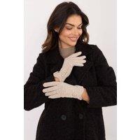 Love Lace Women's Insulated Touchscreen Elegant Gloves with Flower Detail & Buttons in Beige | Size: Large/XL