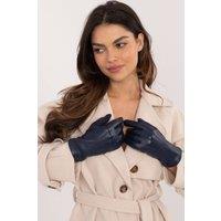 Love Lace Women's Insulated Leather Touchscreen Gloves with Embroidered Flower in Blue | Size: Large/XL
