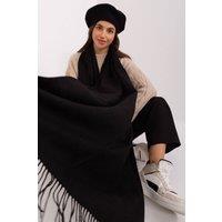 Love Lace Women's Warm Long Winter Scarf with Decorative Tassels for Cozy Wear in Black