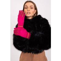 Love Lace Women's Elegant Touchscreen Gloves with Braided Wrist Straps & Flower Detail in Pink | Size: Large/XL