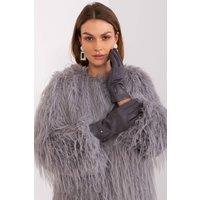 Love Lace Women's Elegant Touchscreen Gloves With Embroidered Flower Stitch in Grey | Size: Large/XL