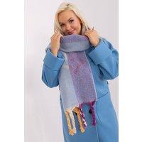 Love Lace Women's Tassel Striped Pattern Long Polyester Scarf for Autumn Winter in Blue