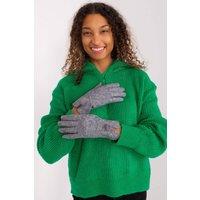 Love Lace Women's Elegant Insulated Geometric Pattern Gloves with Touchscreen Flower in Grey | Size: Large/XL
