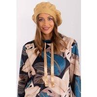 Love Lace Women's Soft Knitted Texture Beret Hat Classic French Style for Winter Wear in Brown