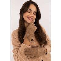 Love Lace Women's Elegant Insulated Touchscreen Gloves Smooth Fit with Flower in Brown | Size: Large/XL