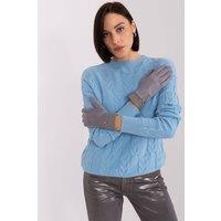 Love Lace Women's Elegant Two Material Touchscreen Gloves with Embroidered Flower in Grey | Size: S/M