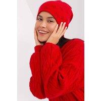 Love Lace Women's Warm Winter Cashmere Beanie Hat with Decorative Rhinestones in Red