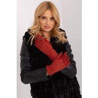 Love Lace Women's Elegant Insulated Touchscreen Gloves with Embroidered Flower Cuff in Orange | Size: S/M