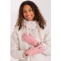 Love Lace Women's Elegant Insulated Geometric Touchscreen Gloves with Soft Pompoms in Pink | Size: Large/XL