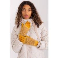 Love Lace Women's Smooth Embroidered Flower Touchscreen Insulated Pull Off-Knit Gloves in Yellow | Size: Large/XL