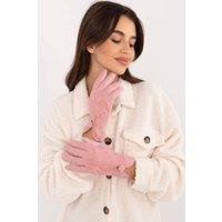 Love Lace Women's Elegant Insulated Smooth Touchscreen Gloves with Flower Detail in Pink | Size: Large/XL