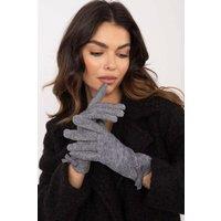 Love Lace Women's Elegant Warm Pattern Gloves with Wrist Bows & Flower Touchscreen in Grey | Size: S/M