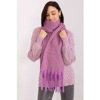Love Lace Women's Geometric Pattern Long Polyester Scarf with Tassels Winter in Violet