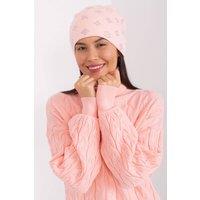 Love Lace Women's Warm Winter Cashmere Beanie Hat with Decorative Rhinestones Trim in Pink