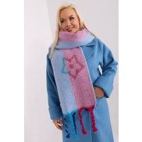 Love Lace Women's Long Multicolor Polyester Scarf with Striped Tassels Winter