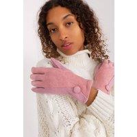 Love Lace Women's Insulated Geometric Pattern Touchscreen Gloves With Embroidered Flower in Pink | Size: Large/XL