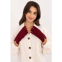 Love Lace Women's Elegant Insulated Phone Touch Gloves Smooth Fabric with Flower in Red | Size: S/M