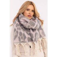 Love Lace Women's Animal Motif Fringe Polyester Scarf for Warm Winter Days in Pink