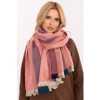 Love Lace Women's Stylish Soft Winter Striped Viscose Scarf with Fringed Ends in Orange