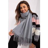 Love Lace Women's Warm Soft Extra Long Winter Scarf with Decorative Tassels Wool in Grey