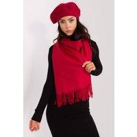 Love Lace Women's Warm Long Winter Scarf with Decorative Tassels for Cold in Red