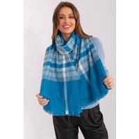 Love Lace Women's Long Colorful Checkered Polyester Scarf for Fall Winter in Blue