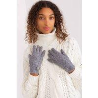 Love Lace Women's Insulated Geometric Pattern Touchscreen Gloves with Button Cuffs in Grey | Size: S/M