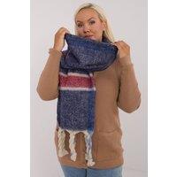 Love Lace Women's Elegant Checkered Polyester Scarf with Decorative Tassels in Blue