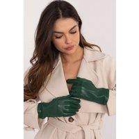 Love Lace Women's Elegant Insulated Leather Gloves with Touchscreen Flower Embroidery in Green | Size: Large/XL