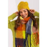 Love Lace Women's Cashmere Warm Winter Beanie Hat With Decorative Rhinestone Trim in Yellow
