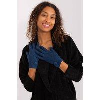 Love Lace Women's Insulated Geometric Pattern Touchscreen Gloves with Flower Buttons in Blue | Size: Large/XL