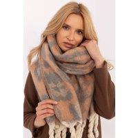 Love Lace Women's Elegant Polyester Animal Motif Scarf with Fringe for Cooler Days in Camel