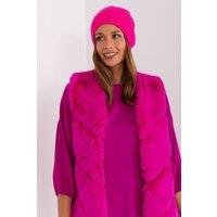 Love Lace Women's Warm Winter Cashmere Beanie Hat with Rhinestone Embellishment in Pink