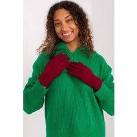 Love Lace Women's Elegant Insulated Touchscreen Gloves with Patches & Flower in Burgundy | Size: Large/XL