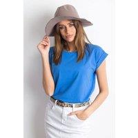 Love Lace Women's Straight Cut Short Sleeve Round Neck T-Shirt in Blue | Size: Small