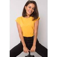 Love Lace Women's Everyday Straight Cut Round Neck T-Shirt in Mustard | Size: Large