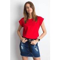 Love Lace Women's Everyday Straight Cut Short Sleeve T-Shirt Style 168485 in Red | Size: Large