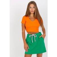 Love Lace Women's Mini Skirt Elastic Waistband Binding Slip Pockets Style 168506 in Green | Size: Small