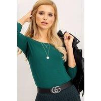Love Lace Women's Straight Cut Spanish Shoulder Blouse Style 163387 in Green | Size: Large