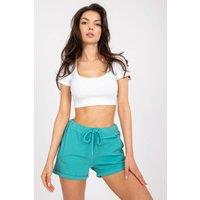 Love Lace Women's Tie Waist Straight Cut Sweatshorts in Turquoise | Size: XL