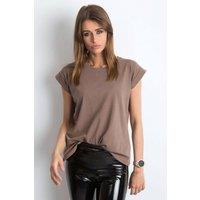 Love Lace Women's Everyday Straight Cut Round Neck T-Shirt in Brown | Size: XS