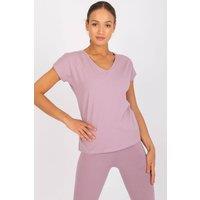 Love Lace Women's Straight Cut Heart Neck Short Sleeve T-Shirt Style 167906 in Pink | Size: Small
