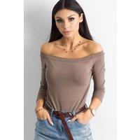 Love Lace Women's Spanish Straight Cut Blouse 3/4 Sleeve in Brown | Size: Small